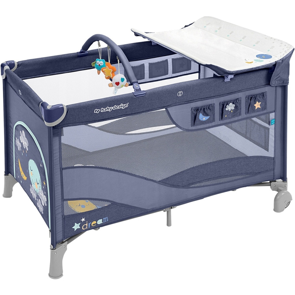 Дитячий манеж-ліжко Baby Design Dream New 03 blue