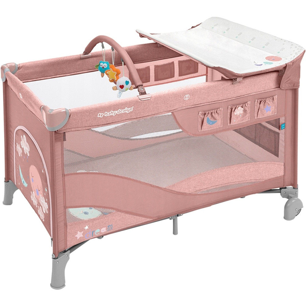Дитячий манеж-ліжко Baby Design Dream New 08 pink