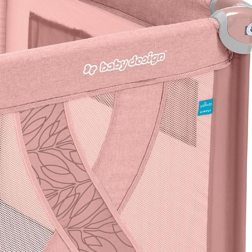 Дитячий манеж-ліжко Baby Design Simple 08 pink