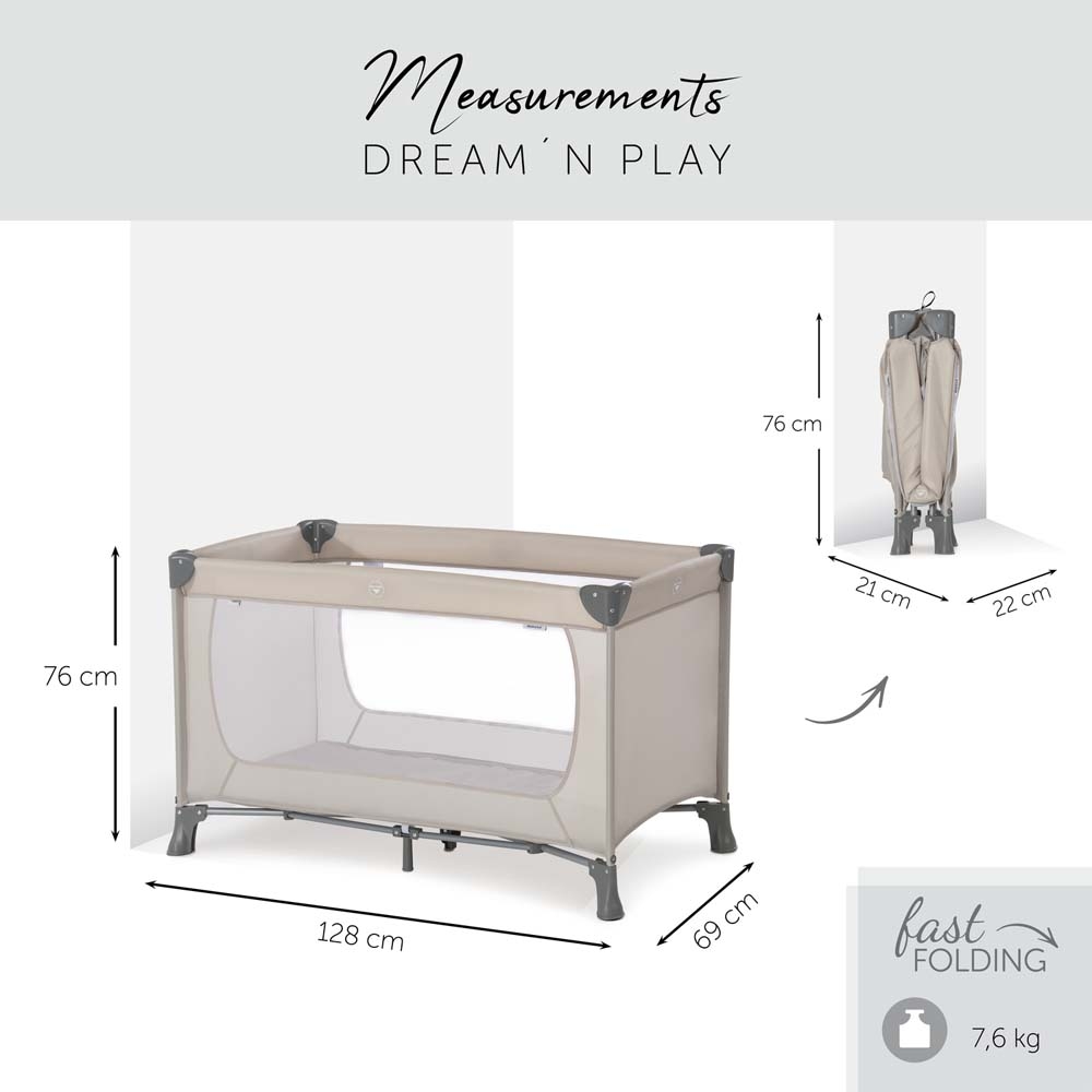 Hauck Dream N Play - детский манеж-кроватка для путешествий • Beige Hauck Dream N Play - детский манеж-кроватка для путешествий • Beige