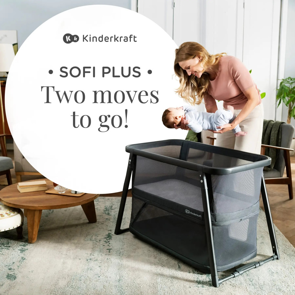 Kinderkraft Sofi Plus - кровать-манеж 4 в 1 • Grey (KLSOFIPLGRY0000)