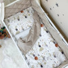 Постельный комплект Маленькая Соня Baby Mix Зайцы на лесенке бежевый, 6 предметов (029189)