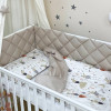 Постельный комплект Маленькая Соня Baby Mix Зайцы на лесенке бежевый, 6 предметов (029189)
