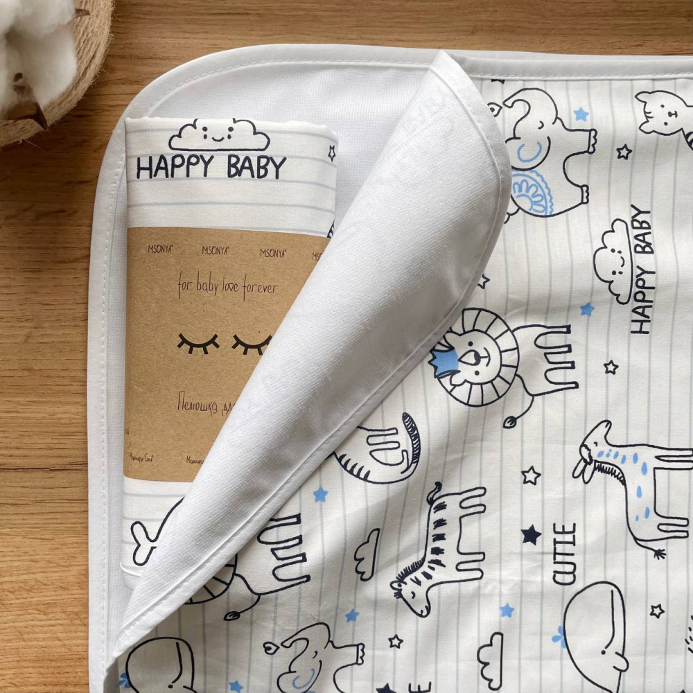 Непромокаемая пеленка Маленькая Соня 50*80 Animals голубая (115680)