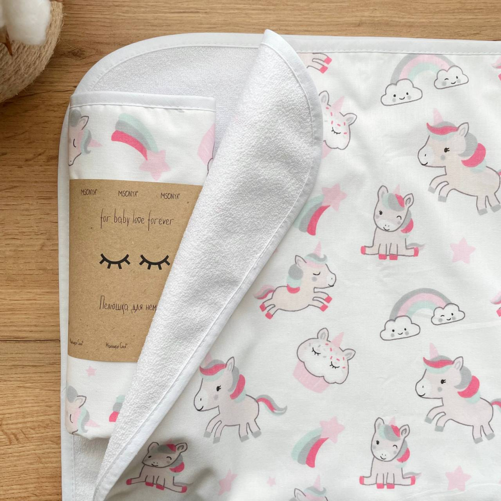 Непромокаемая пеленка Маленькая Соня 50*80 Единорог с радугой (115181)