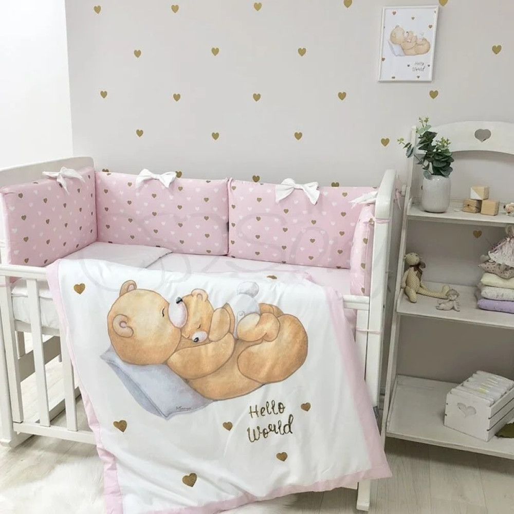Постільний комплект Маленька Соня Happy Baby рожевий 6 предметів (025009)