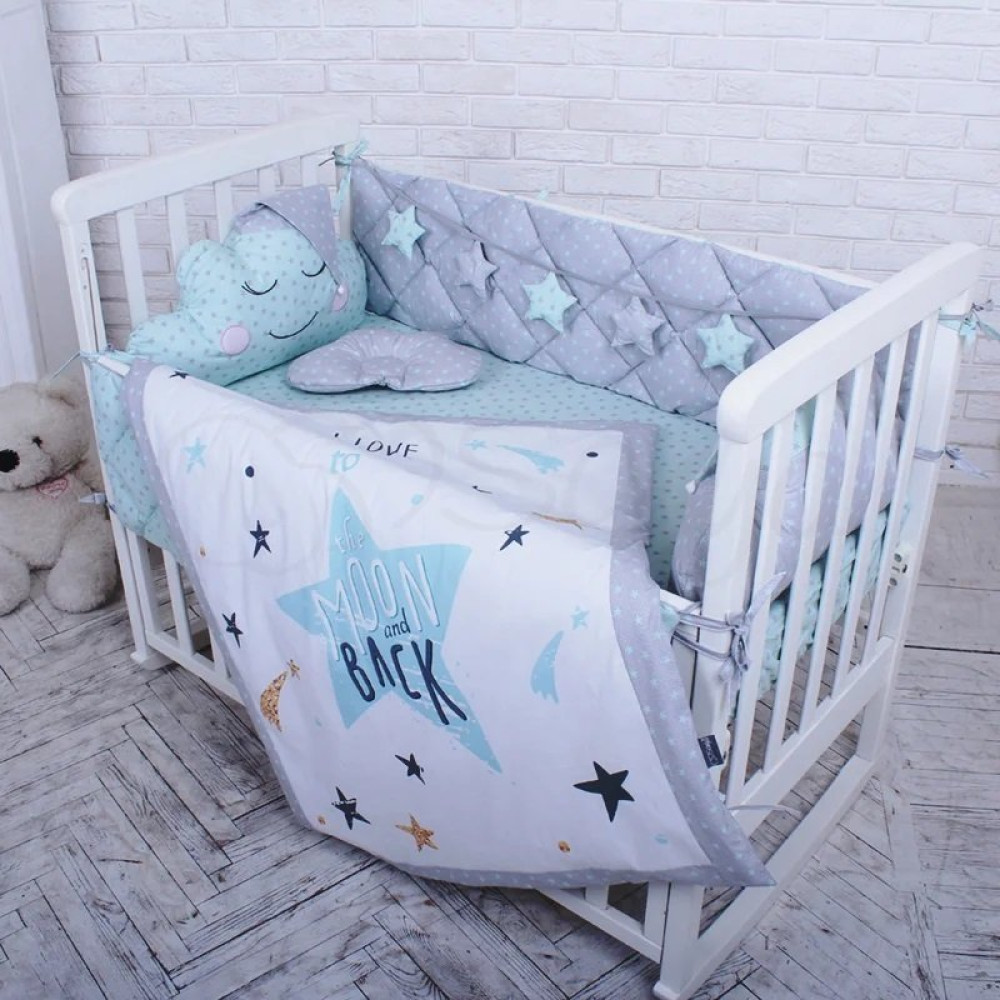 Постельный комплект Маленькая Соня Stich 6 предметов мята