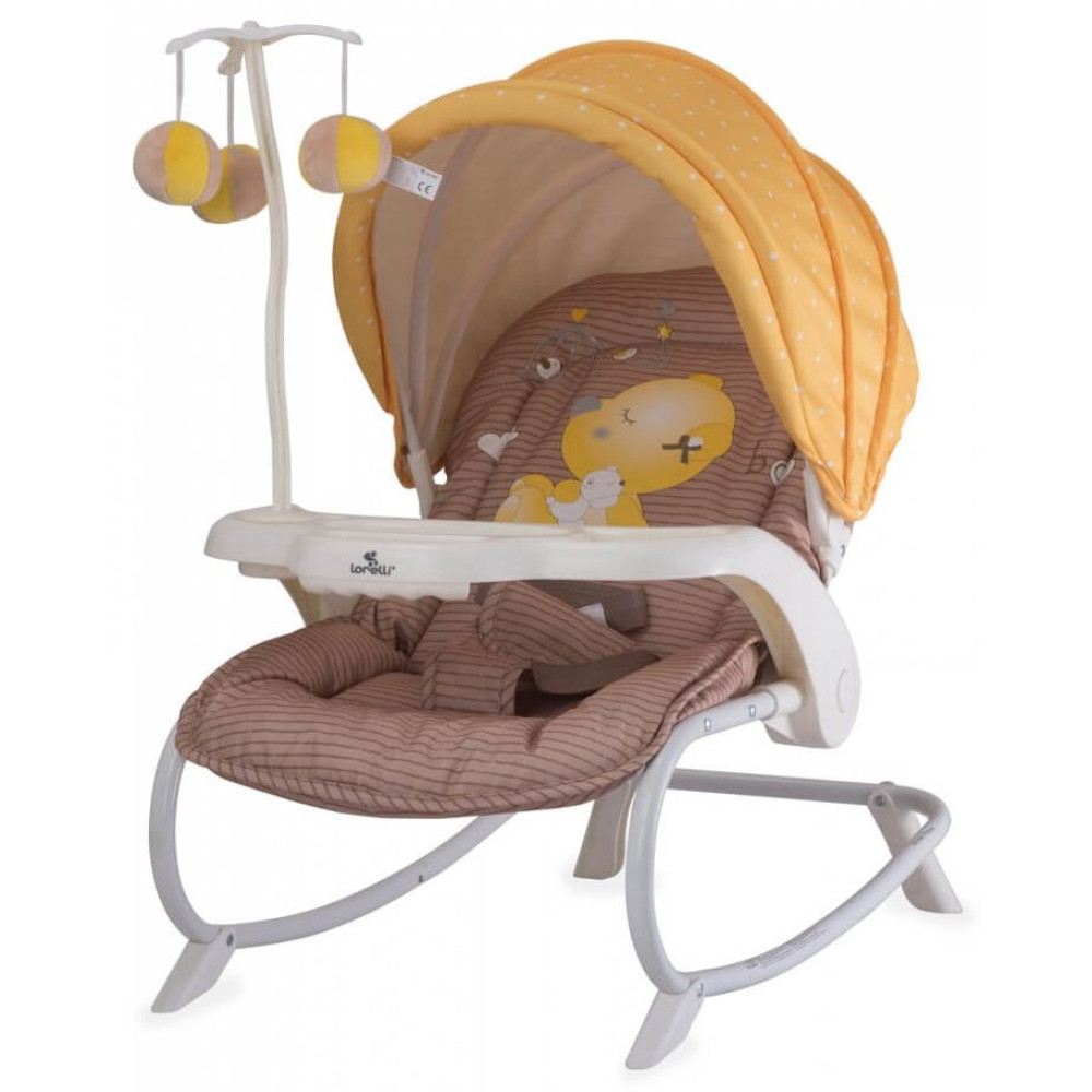 Детский шезлонг-качалка Bertoni Dream Time beige-yellow my baby
