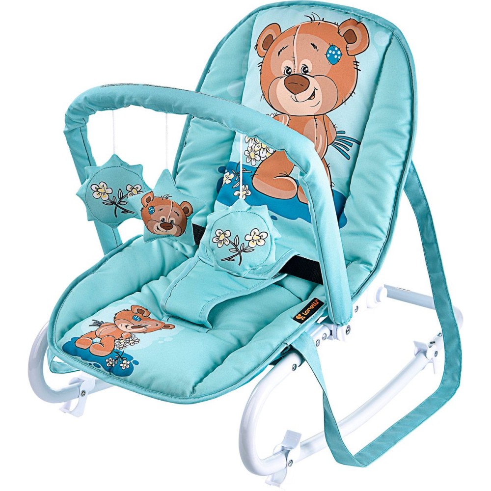 Дитячий шезлонг-гойдалка Bertoni Top Relax green cute bear