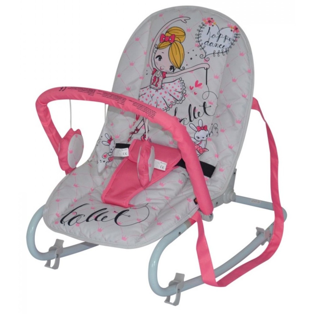 Детский шезлонг-качалка Bertoni Top Relax pink ballet