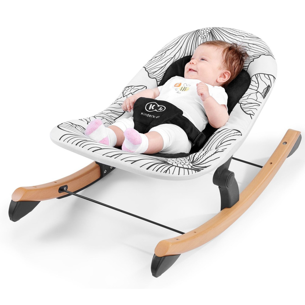 Шезлонг-качалка Kinderkraft Finio Black/White (KKBFINOBLK0000)