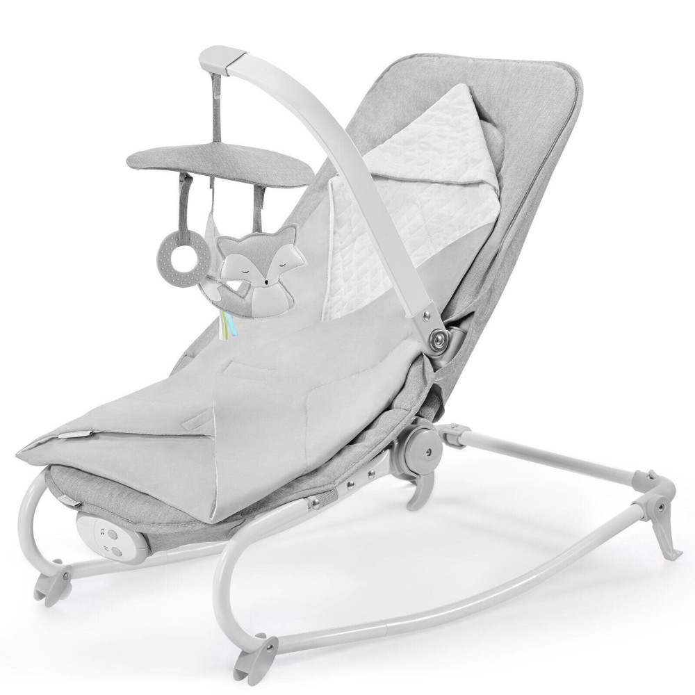 Шезлонг-качалка Kinderkraft Felio 2020 Stone Grey (KKBFELOGRY000N)