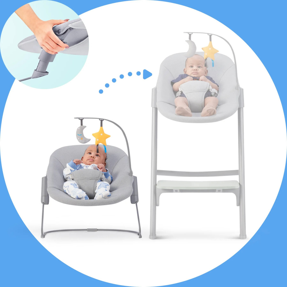 Kinderkraft Calmee - шезлонг-качалка • Grey (KBCALM00GRY0000)