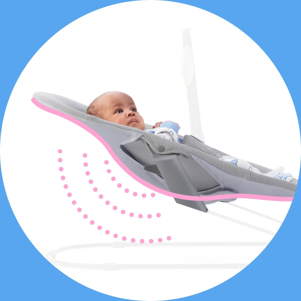 Kinderkraft Calmee - шезлонг-качалка • Grey (KBCALM00GRY0000)