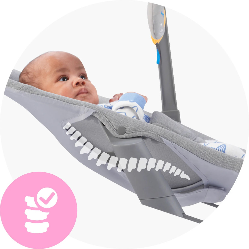 Kinderkraft Calmee - шезлонг-качалка • Grey (KBCALM00GRY0000)
