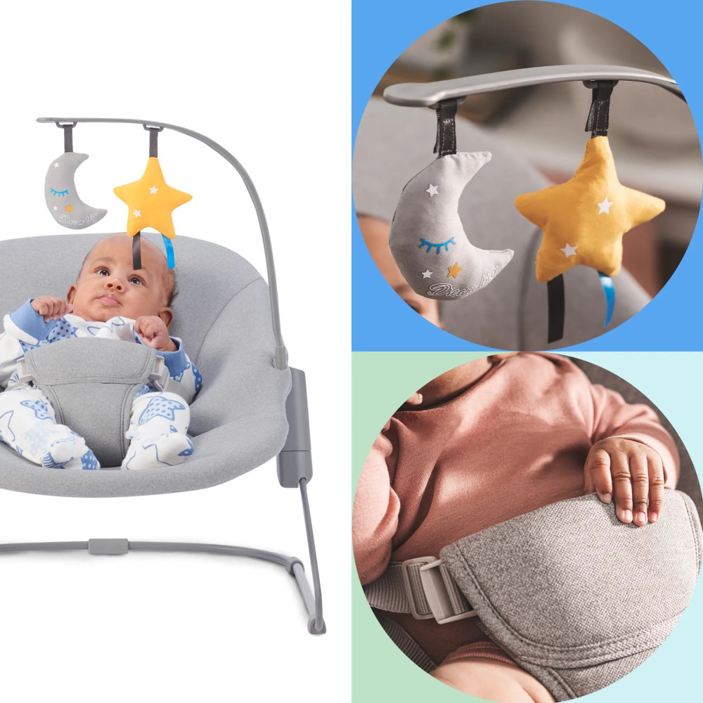 Kinderkraft Calmee - шезлонг-качалка • Grey (KBCALM00GRY0000)