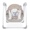 El Camino Airy ME 1047L - электронные качели для новорожденного (питание от сети, от батареек АА, пульт ДУ, таймер, дуга с игрушками) • Beige Leaves
