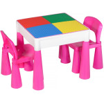 Комплект cтол и 2 стульчика Tega Mamut 899P dark pink-white Комплект cтол и 2 стульчика Tega Mamut 899P dark pink-white