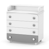 Veres | Верес 900 - комод-пеленатор (90 см), ДСП • Graphite White | Бело-графитовый