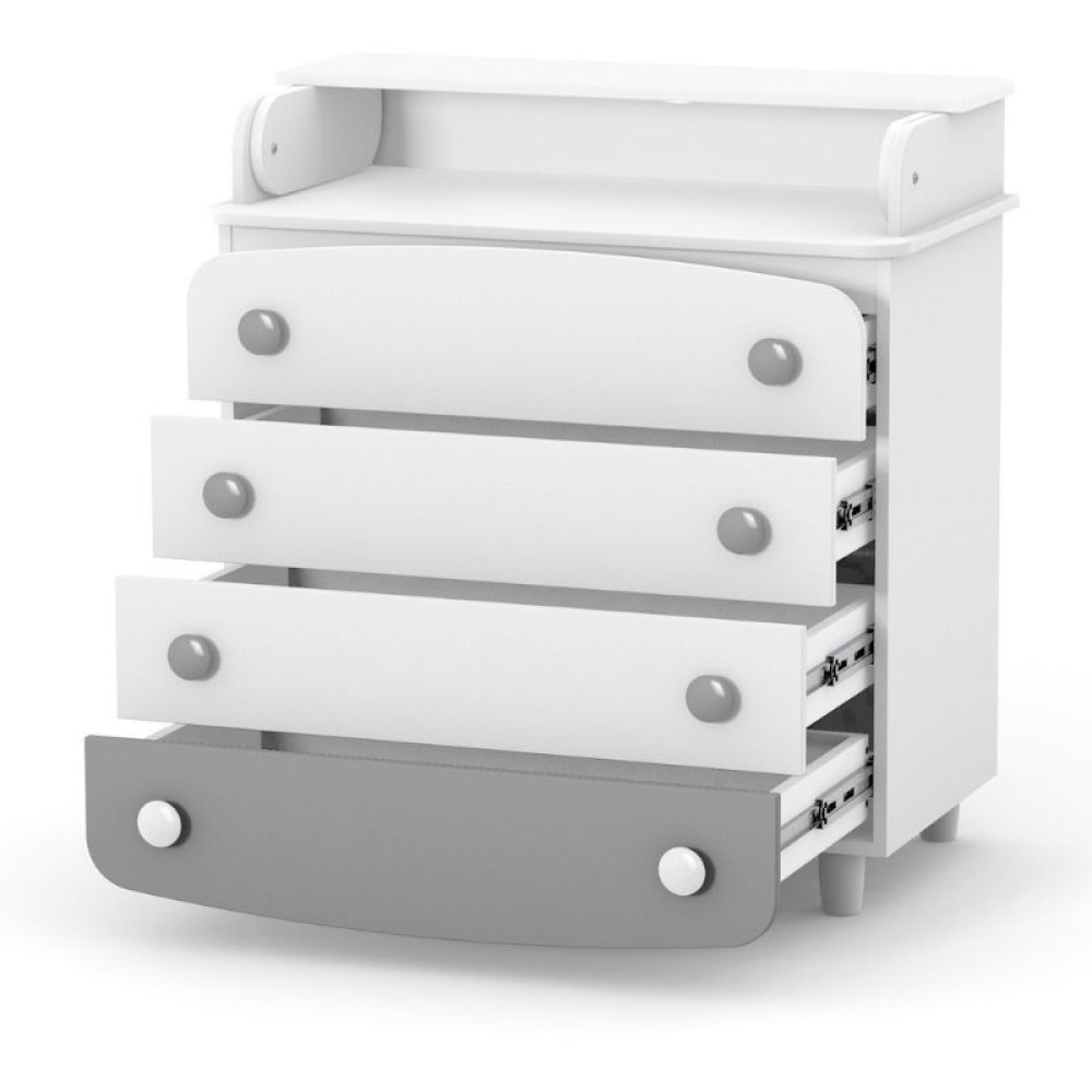 Veres | Верес 900 - комод-пеленатор (90 см), ДСП • Graphite White | Біло-графітовий