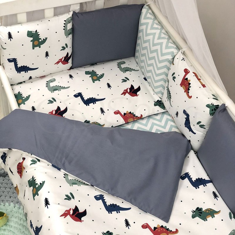 Комплект Маленькая Соня Baby Design Dino синий 7 предметов Комплект Маленькая Соня Baby Design Dino синий 7 предметов