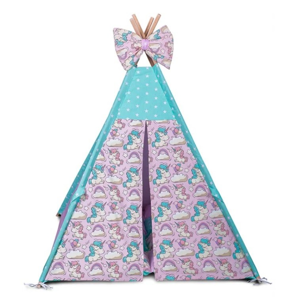 Вигвам Хатка комплект Единороги с мягким ковриком 010144