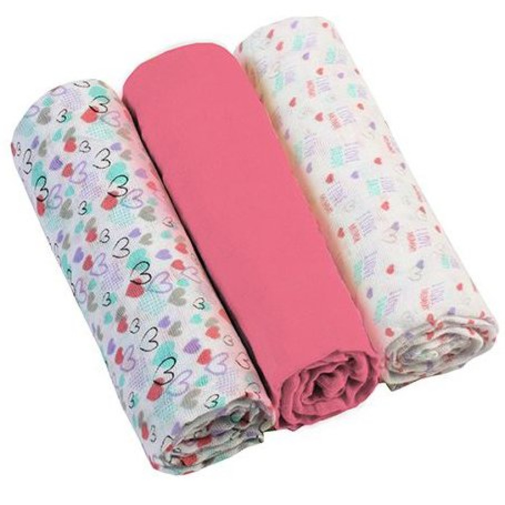 Муслиновые пеленки BabyOno розовые 3 шт. (348/02)
