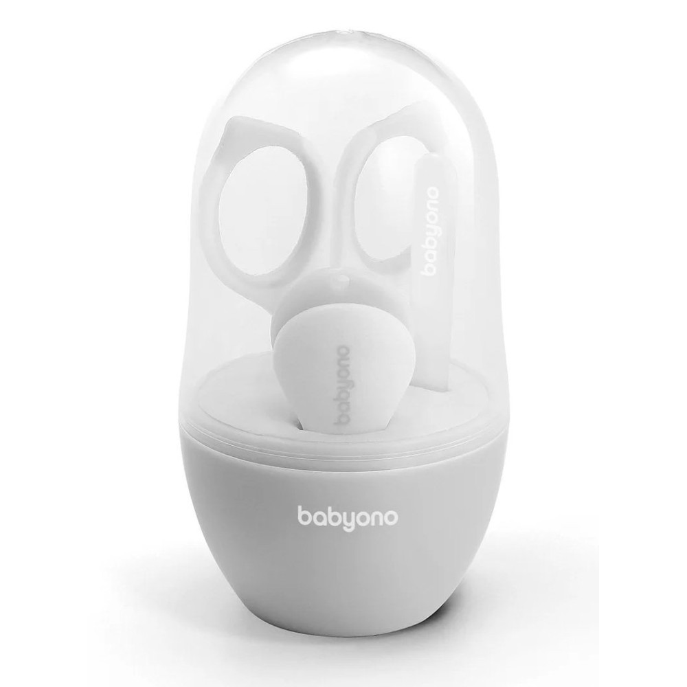 Набор для ухода за ногтями BabyOno (пилочка, ножницы, щипчики) серый (398/03)