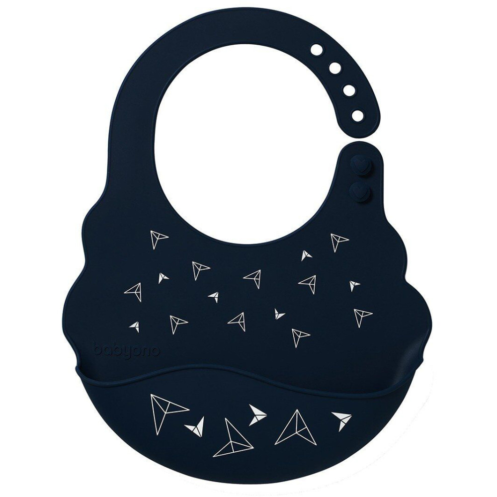 Слюнявчик силиконовый BabyOno Самолетики черный (829/07)