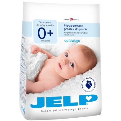 Гіпоалергенний порошок для прання JELP 0+ для білого 1,12 кг (40015)