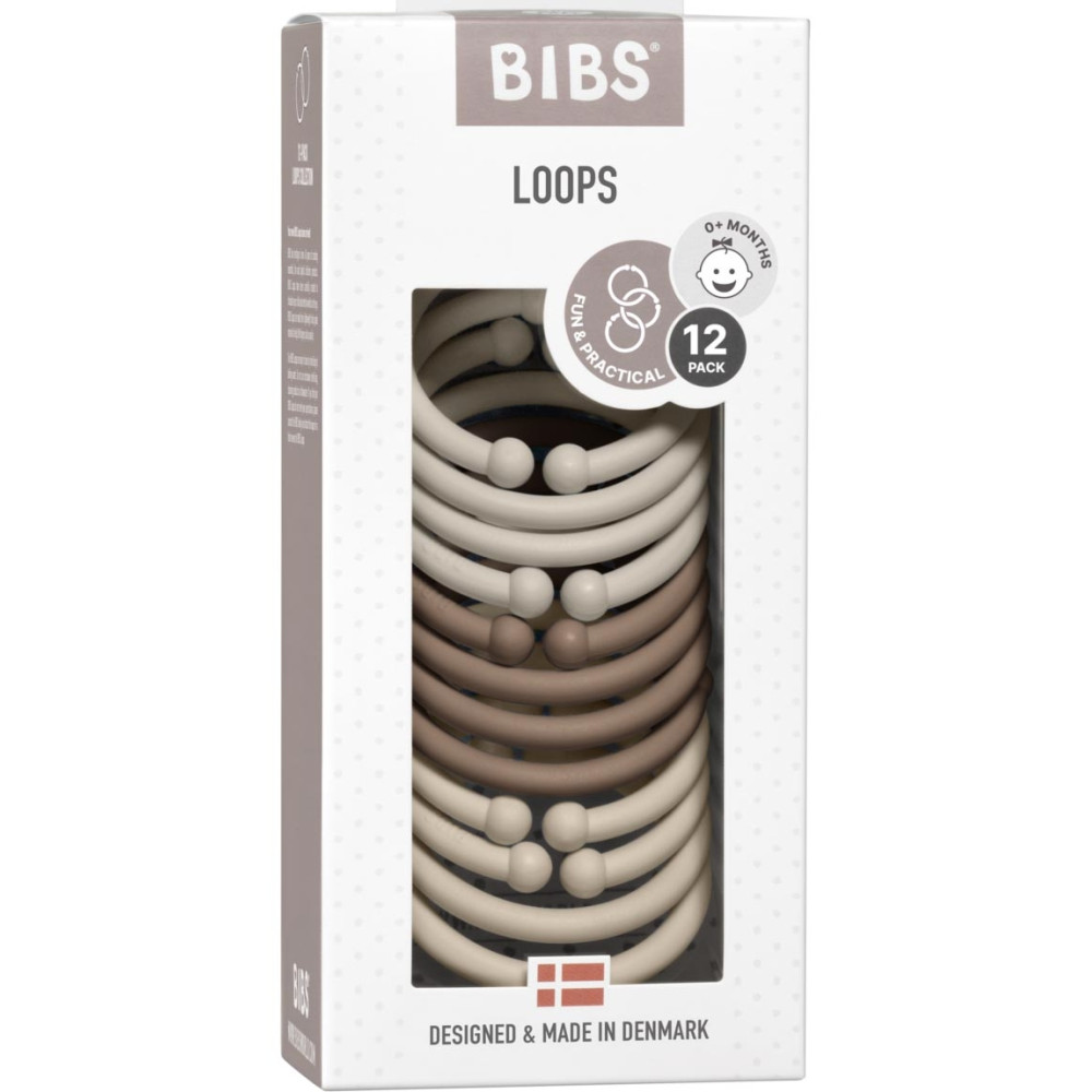 Набор-прорезыватель колец Bibs Loops 12 шт Pack Sand / Dark Oak / Vanilla