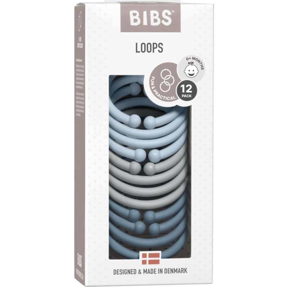 Набор прорезывателей Bibs Loops 12 шт Baby Blue / Cloud / Petrol