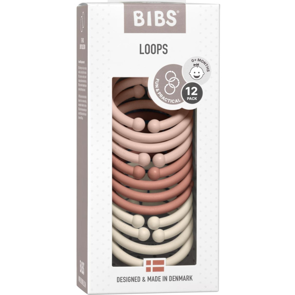 Набор-прорезыватель колец Bibs Loops 12 шт Pack Blush / Woodchuck / Ivory
