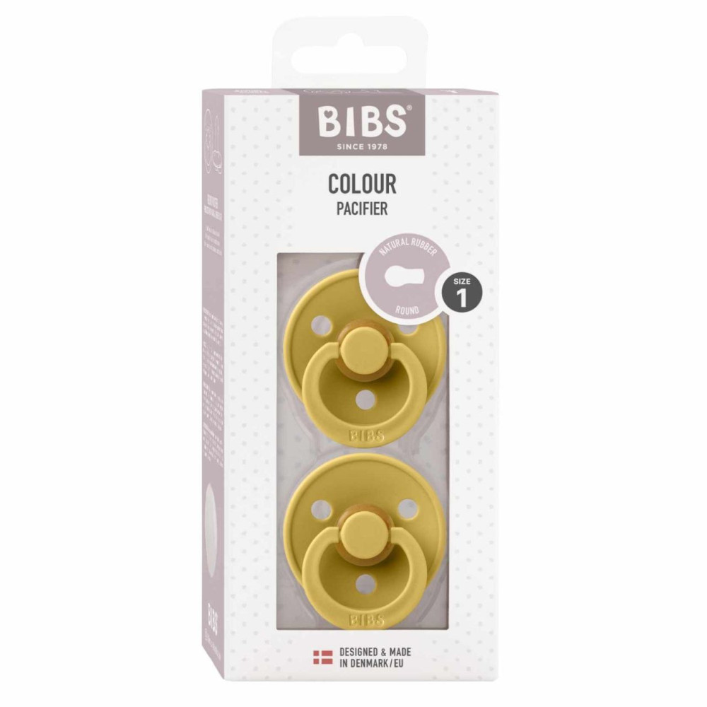 Пустушка Bibs Colour 0-6 міс, латекс, 2 шт (mustard / mustard)