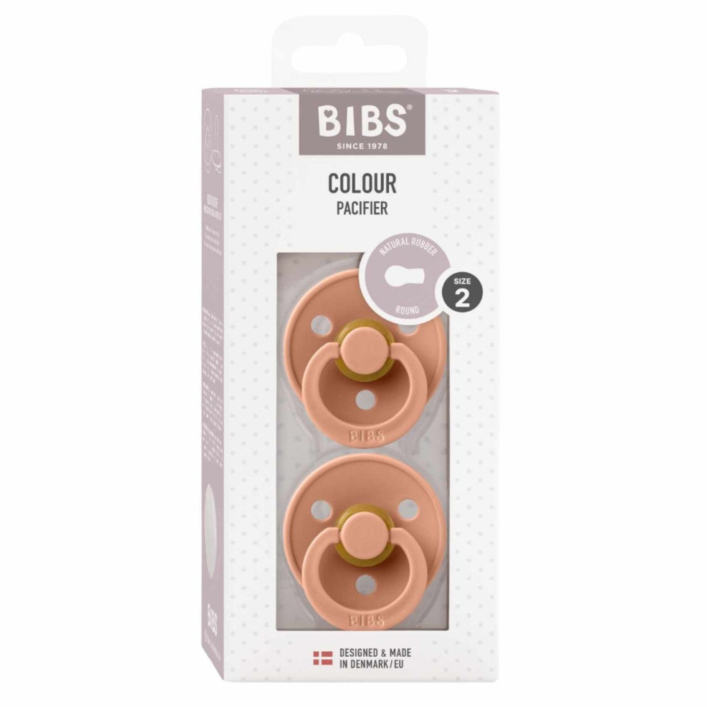 Пустышка Bibs Colour 6-18 мес, латекс, 2 шт (peach / peach)