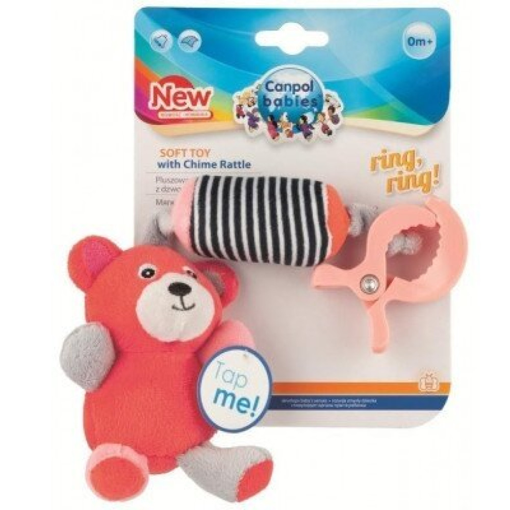 Игрушка-подвеска Canpol Babies с колокольчиком  Bears коралл (68/054)