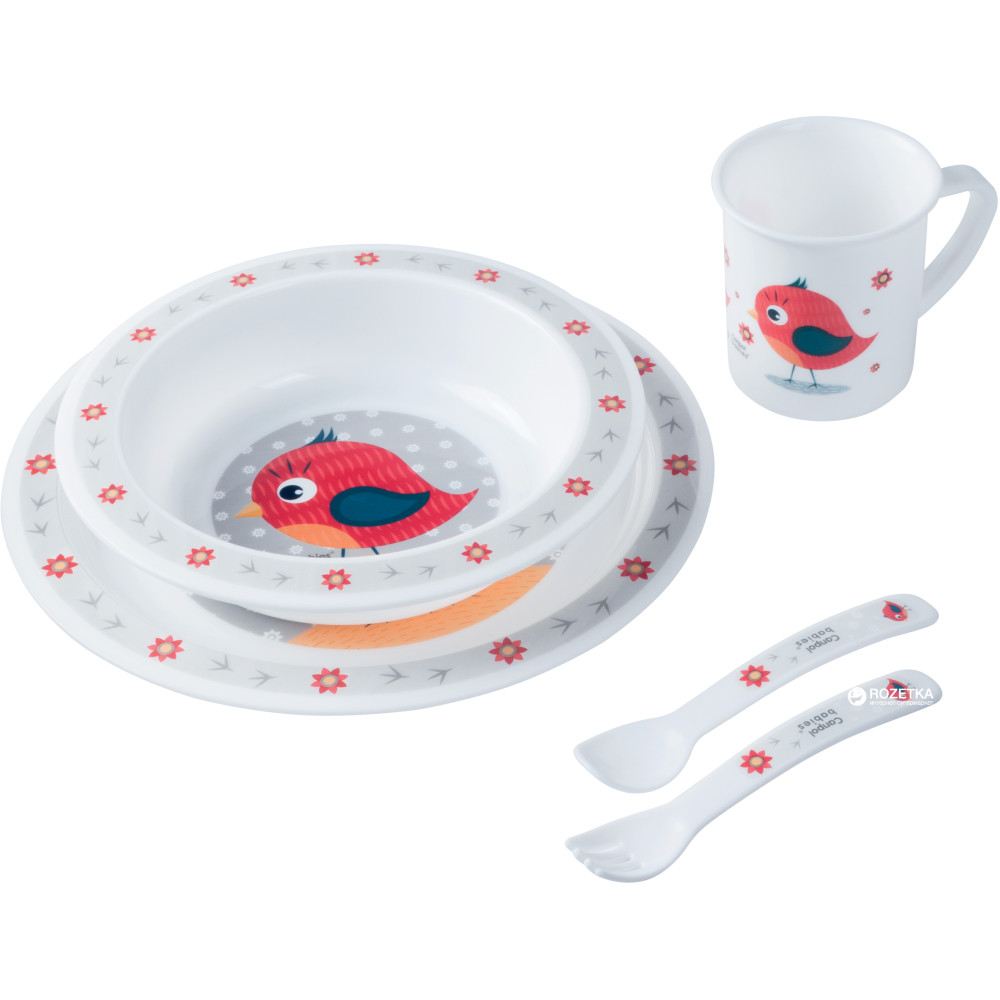Набор посуды Canpol babies Cute Animals красный (4/401red)