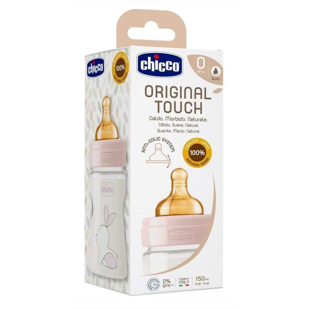 Бутылочка для кормления Chicco Original Touch 150 мл 0м+ розовая (27610.10)