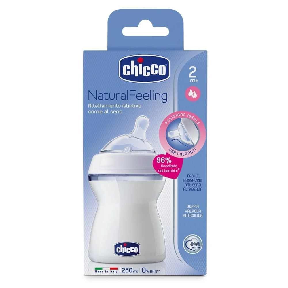 Бутылочка Chicco Natural Feeling 250 мл 2м+ пластик (80723.00.50)
