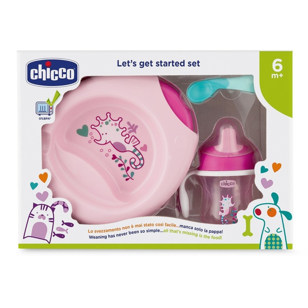 Набор посуды Chicco Meal Set 6+ розовый (16200.10)