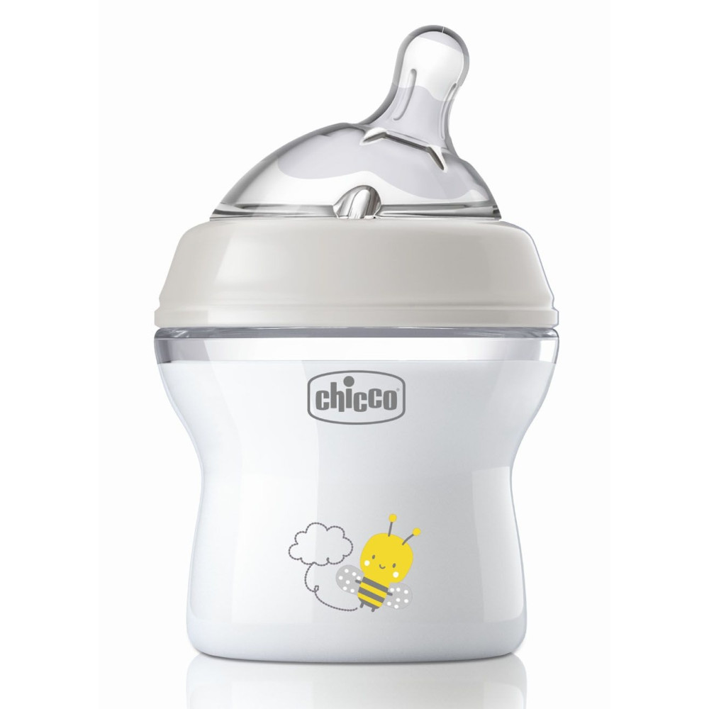Бутылочка пластиковая Chicco Natural Feeling New 150 мл 0м+ grey (81311.30)