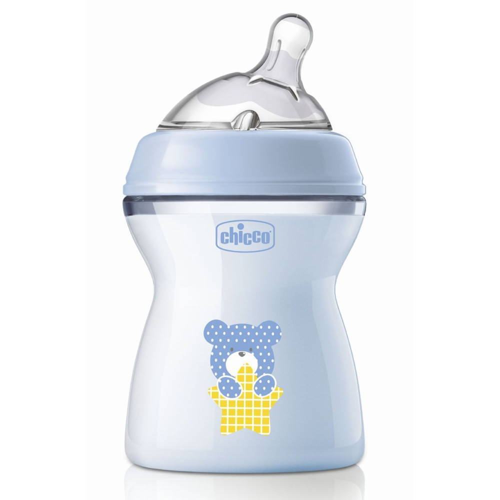 Бутылочка пластиковая Chicco Natural Feeling New 250 мл 2м+ blue (81323.20)