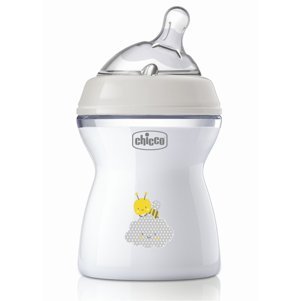 Бутылочка пластиковая Chicco Natural Feeling New 250 мл 2м+ grey (81323.30)