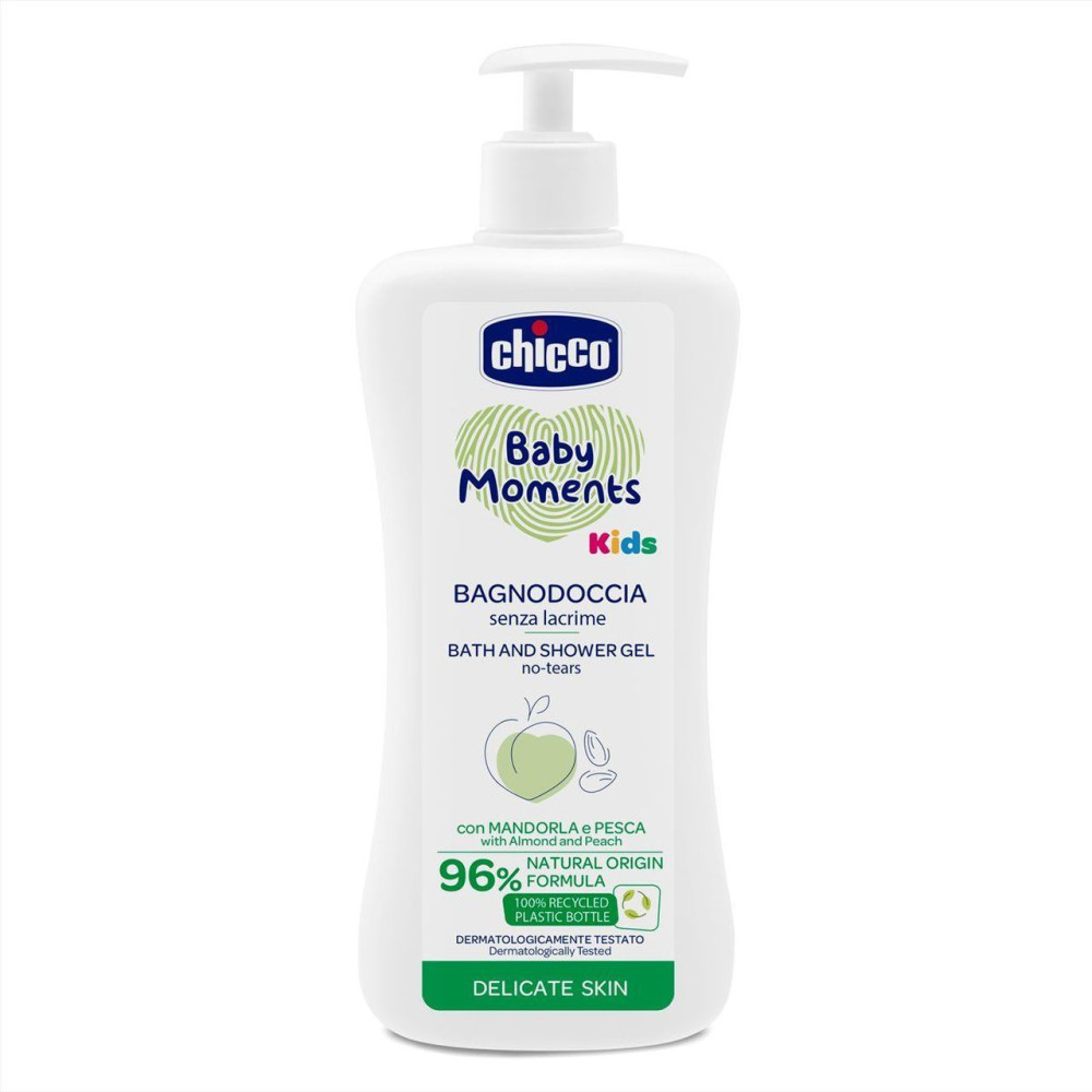 Гель для душу з екстрактом мигдалю та персика Chicco Baby Moments Kids Без сліз 500 мл (10247.00)