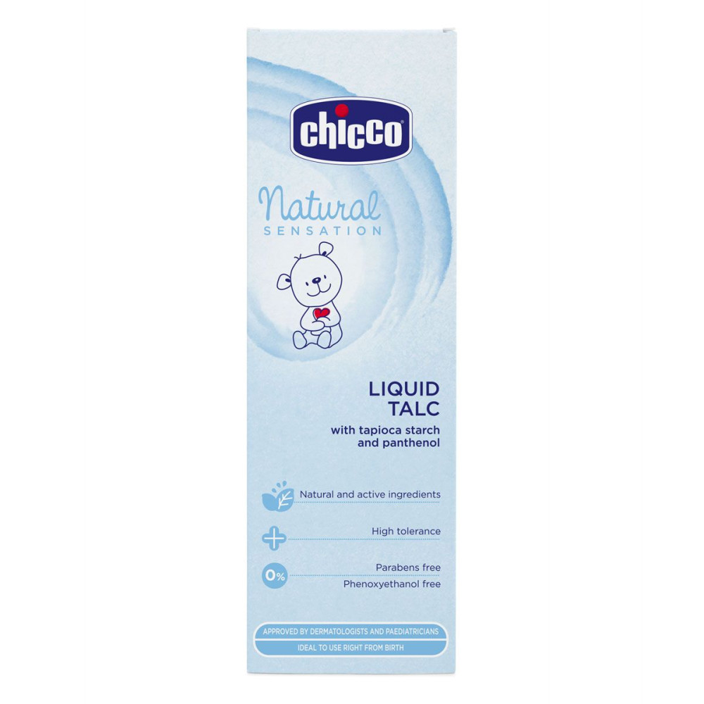 Тальк жидкий с пантенолом и крахмалом тапиоки Chicco Natural Sensation, 100 мл (07460.10) Тальк жидкий с пантенолом и крахмалом тапиоки Chicco Natural Sensation, 100 мл (07460.10)