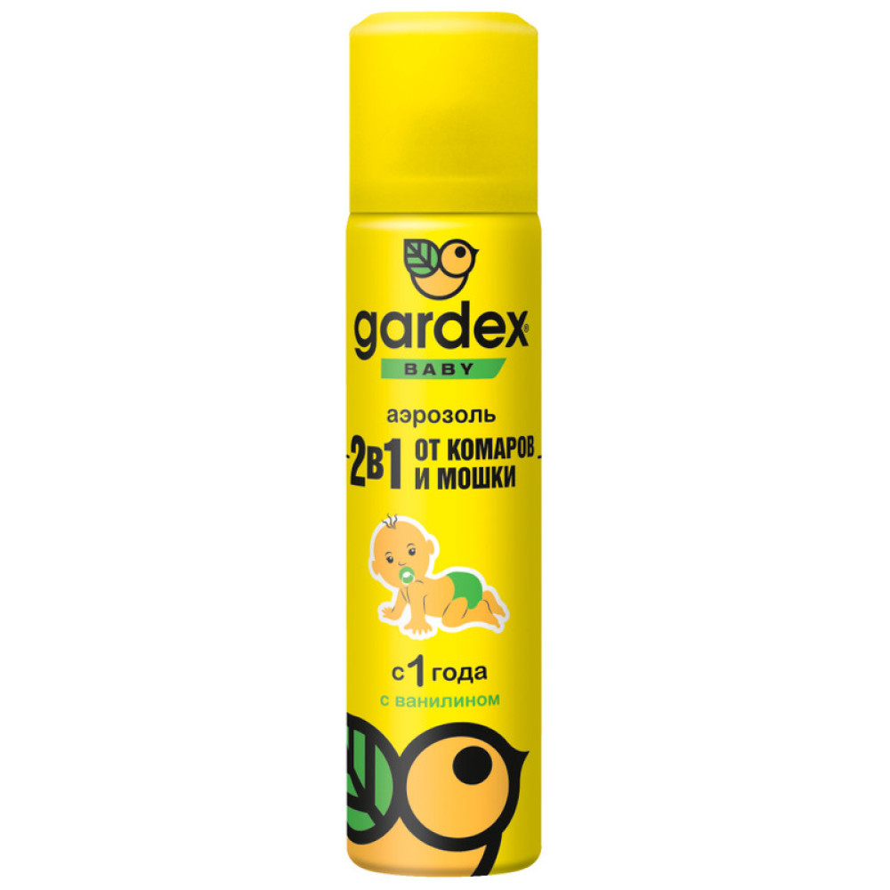 Аерозоль від комарів та мошок Gardex Baby 80 мл для дітей з 1-го року (80017)