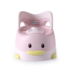 Детский горшочек Babyhood Утенок с полиуретановым кольцом розовый (BH-114PU)