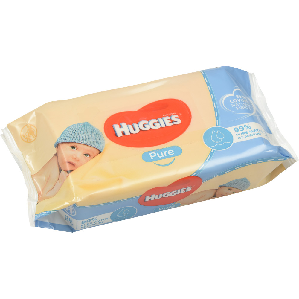 Дитячі вологі серветки Huggies Pure 56 шт (50091)