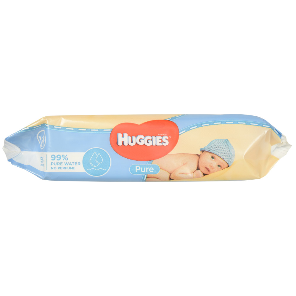 Дитячі вологі серветки Huggies Pure 56 шт (50091)