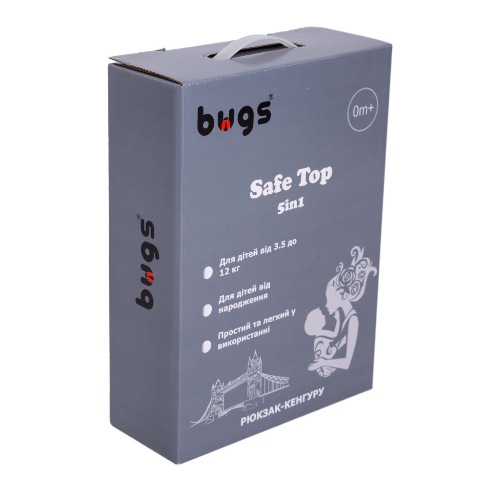 Рюкзак-кенгуру Bugs Safe Top 5 в 1 чорний